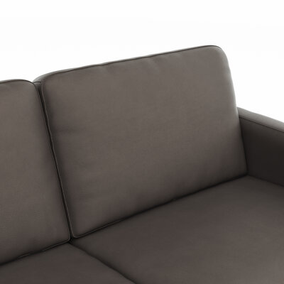 Ecksofa Enna - Longchair Links mit 3-Sitzer, Armlehne A, Leder, Schwarz