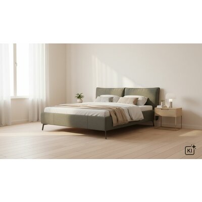 Bettgestell Coria - Liegefläche 180x200 cm, Stoff, Olive
