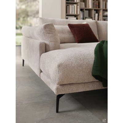 Ecksofa Cuneo Select - Longchair links mit 2,5-Sitzer, Stoff, Graubeige