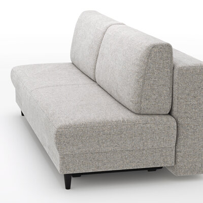 Schlafsofa Salema - 3-Sitzer mit Schlaffunktion (Liegefläche ca. 140x200 cm), Stoff, Kiesel