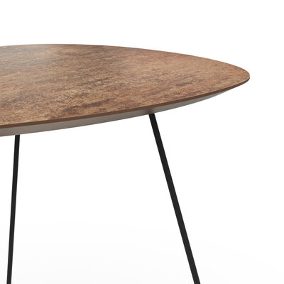 Ecktisch Fano - LBH ca. 59x50x50 cm, HPL Bronzefarben
