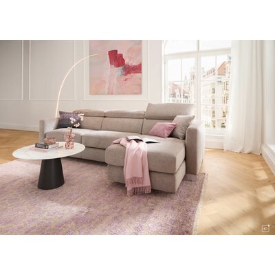 Sofa Lumaria - 3-Sitzer mit Schlaffunktion, Stoff, Bordeaux