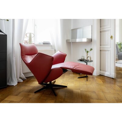 Relaxsessel Girona - Relaxfunktion (motorisch), Leder, Rot