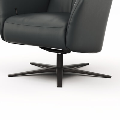 Sessel Noto Relax II - Rückenlehne verstellbar, Leder, schwarz