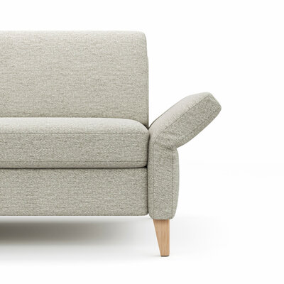 Ecksofa Arima N - Longchair links mit 2,5-Sitzer, Stoff, Creme