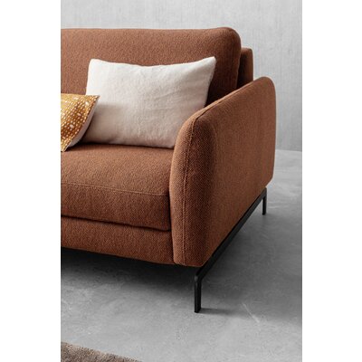 Ecksofa Enna - Longchair links mit 1,75-Sitzer, Stoff, Terracotta