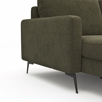 Wohnlandschaft Enna - Longchair links, 2,5-Sitzer, Ecke rechts, Stoff, Olive