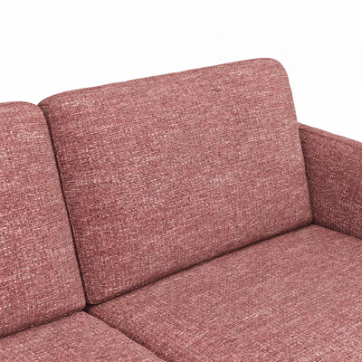 Ecksofa Enna - Ecke links mit 3-Sitzer, Stoff, Koralle