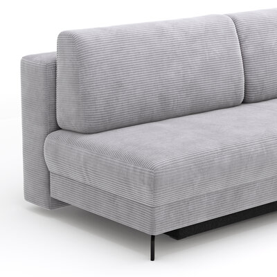 Schlafsofa Salema - 3-Sitzer mit Schlaffunktion (Liegefläche ca. 140x200 cm), Stoff, Hellgrau