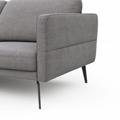 Ecksofa Estrela - Ecke links mit 2,5-Sitzer inkl. Rücken-/Armlehne/Sitztiefe verstellbar, Stoff, Grau