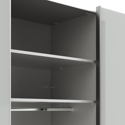 Schwebetürenschrank Marbella - B. ca. 250 cm, Glas, Weiß
