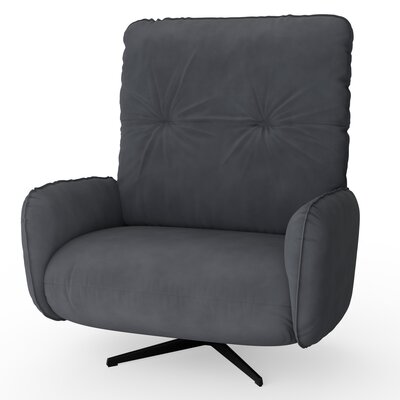 Loungesessel Lovere - Leder, Anthrazit, Armlehne links und rechts