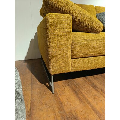 Ecksofa Enna - 2,5-Sitzer mit Ecke rechts inkl. motorischer Relaxfunktion, Stoff, Senfgelb