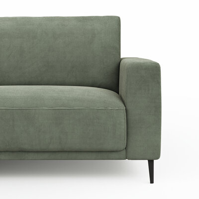 Ecksofa Solero 2.0 - Longchair mit 1,5-Sitzer rechts, Stoff, Olivgrün