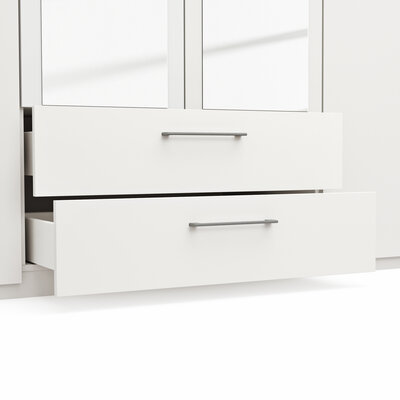 Drehtürenschrank Viana - B. ca. 180cm, Lack, Weiß