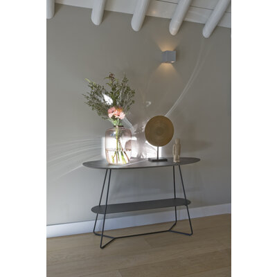 Konsolentisch Fano - BHT ca. 120x75x45 cm, HPL, Graubraun