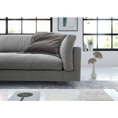 Ecksofa Aprino 3 - Ecke links mit 2,5-Sitzer, Stoff, Grau