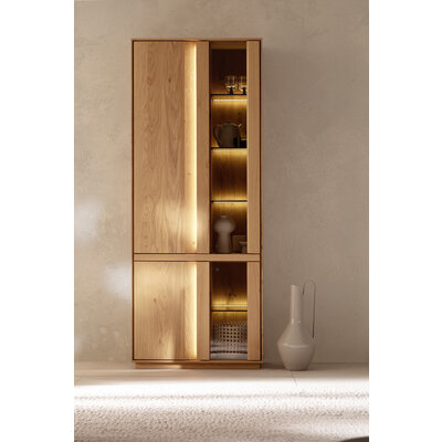 Vitrine Due Viso - BHT ca. 78x200x40 cm, Wildeiche massiv, geölt