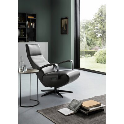 Relaxsessel Girona - Relaxfunktion (motorisch), Leder, Graphit