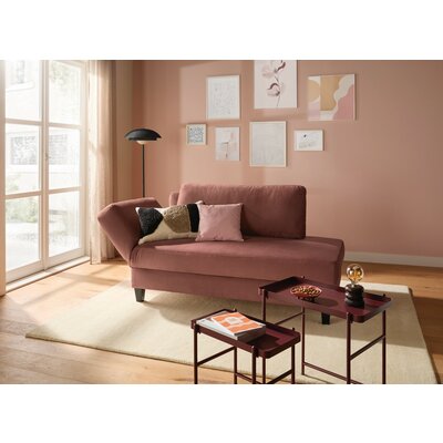 Schlafsofa Beluso - Ausrichtung links inkl. Schlaffunktion und Bettkasten, Stoff, Weinbeere