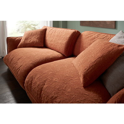 Sofa Fluffy - 4-Sitzer inkl. Rückenlehne verstellbar, Stoff, Kupfer