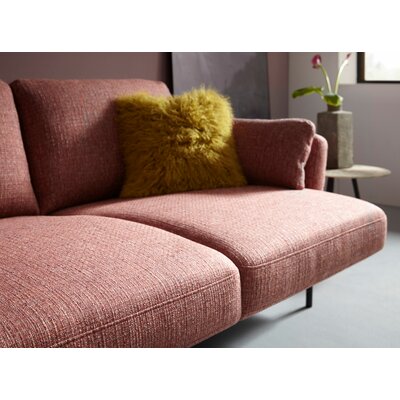 Ecksofa  Enna - Ecke links mit 3-Sitzer inklusive Sitzvorzug (motorisch), Stoff, Koralle