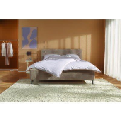 Bettgestell Coria - Liegefläche 180x200 cm, Stoff, Taupe