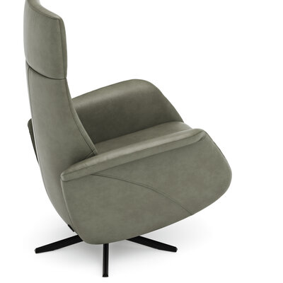 Sessel Girona - Relaxfunktion (motorisch), Leder, Moos