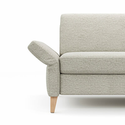 Ecksofa Arima N - 2,5-Sitzer mit Longchair rechts, Stoff, Creme