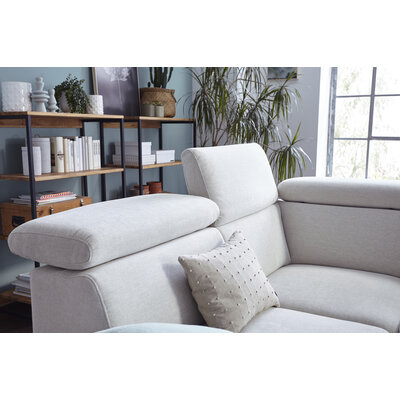 Ecksofa Felipa - Ecke links mit 2,5-Sitzer inkl. Kopfteil verstellbar, Stoff, Natur