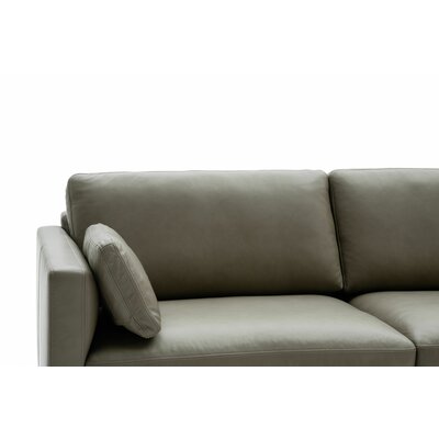 Sofa Cuneo Klassik - 2-Sitzer, Leder, Graubraun, Relaxfunktion, motorisch