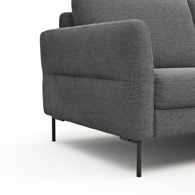 Ecksofa Enna - 3-Sitzer, Ecke rechts, Sitzvorzug (motorisch), Stoff, Anthrazit