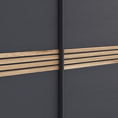 Schwebetürenschrank Viana - BHT ca. 300x230x68 cm, Anthrazit