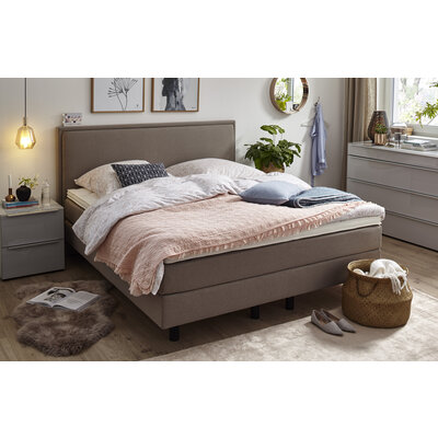 Boxspringbett Valencia - Liegefläche ca. 160x200 cm, Stoff, Mauve