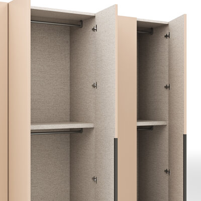 Drehtürenschrank Loretto - B ca. 280 cm, Lack matt, Sand