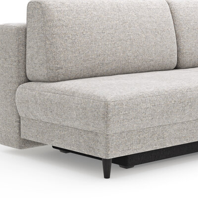 Schlafsofa Salema - 3-Sitzer mit Schlaffunktion (Liegefläche ca. 140x200 cm), Stoff, Kiesel