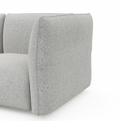 Ecksofa Motone - Ecke links mit 2,5-Sitzer, Stoff, Hellgrau