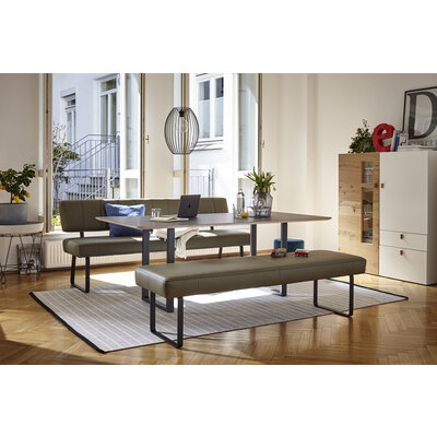 Polsterbank Carmelo - Breite ca. 203 cm, Leder, Olive
