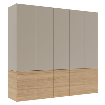 Drehtürenschrank Matera - BHT ca. 251x235x60 cm, Lack Matt, Kaschmir, Eiche, Milk 131585