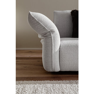 Ecksofa Motone - 2,5-Sitzer mit Ecke rechts, Stoff, Hellgrau