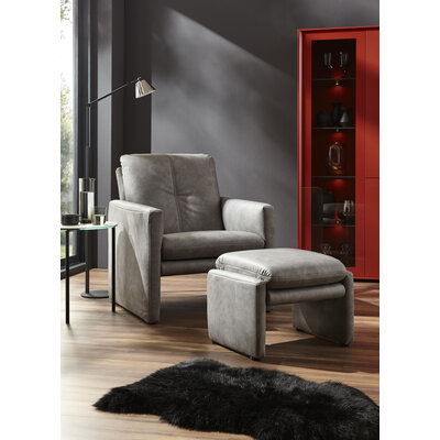 Hocker Tenero - inkl. Sitzhöhe verstellbar, Stoff, Grau