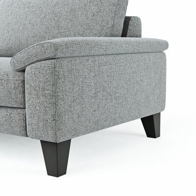 Ecksofa Oviedo - Ecke links mit 2,5-Sitzer, Stoff, Hellgrau