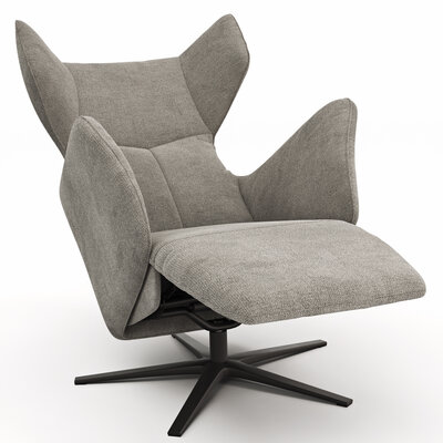 Sessel Noto Relax II - Rückenlehne und Fußteil verstellbar (motorisch), Stoff, Hellgrau