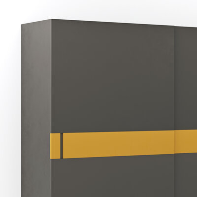 Schiebetürenschrank Loretto - B ca. 280 cm, Lack matt, Anthrazit