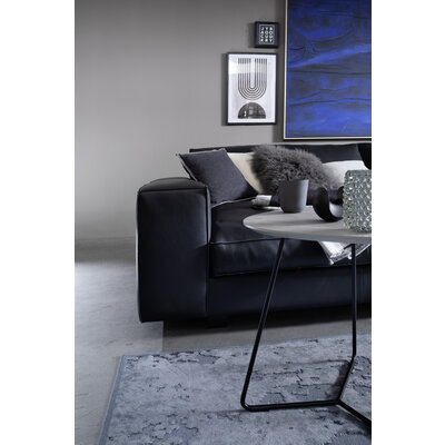 Sofa Aprino 1 - 4-Sitzer XXL, Leder, Schwarz, Armlehne Block