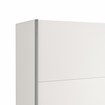Schwebetürenschrank Viana - B ca. 241 cm, Lack, Weiß