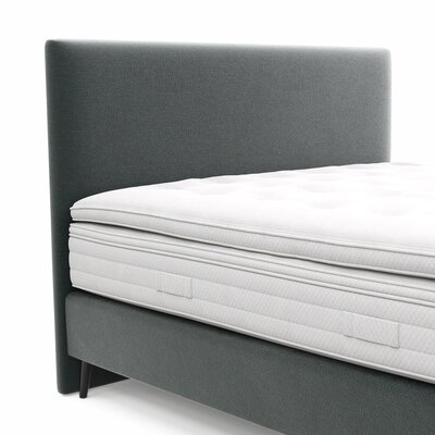 Boxspringbett Navelli 2 - Liegefläche ca. 180x200 cm, Stoff, Dunkelgrün