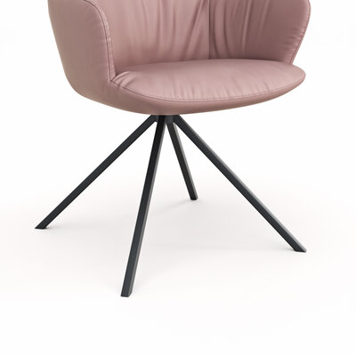 Armlehnstuhl Pegara - Leder, Mauve