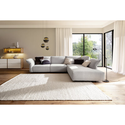 Ecksofa Motone - 2,5-Sitzer mit Ecke rechts, Stoff, Hellgrau