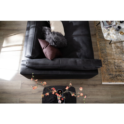 Sofa Aprino 3 - 4-Sitzer XXL, Dickleder, schwarz, Armlehne Kissen